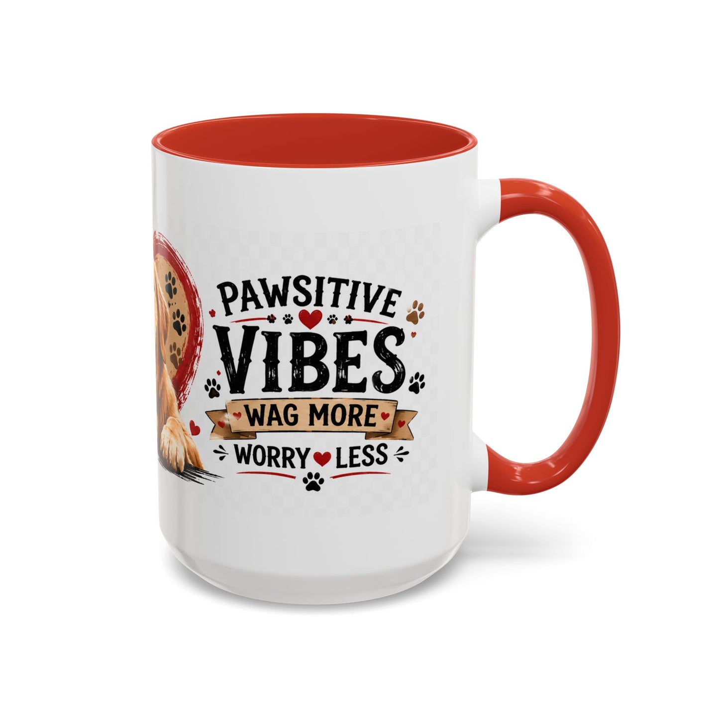 Pawsitive Vibes Coffee Mug - "Wag More, Worry Less" Dog Lover Accent Mug
