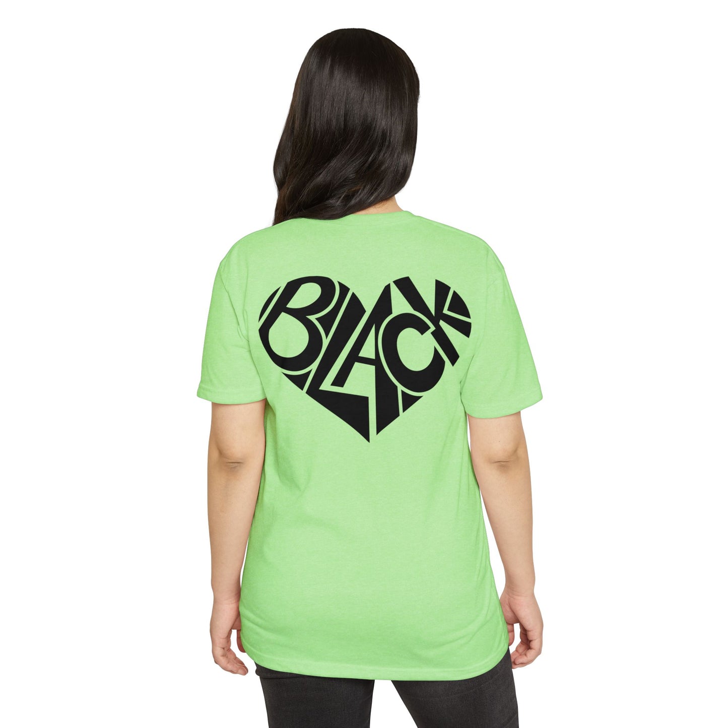 Black Heart T-Shirt – Bold Typography Heart Graphic