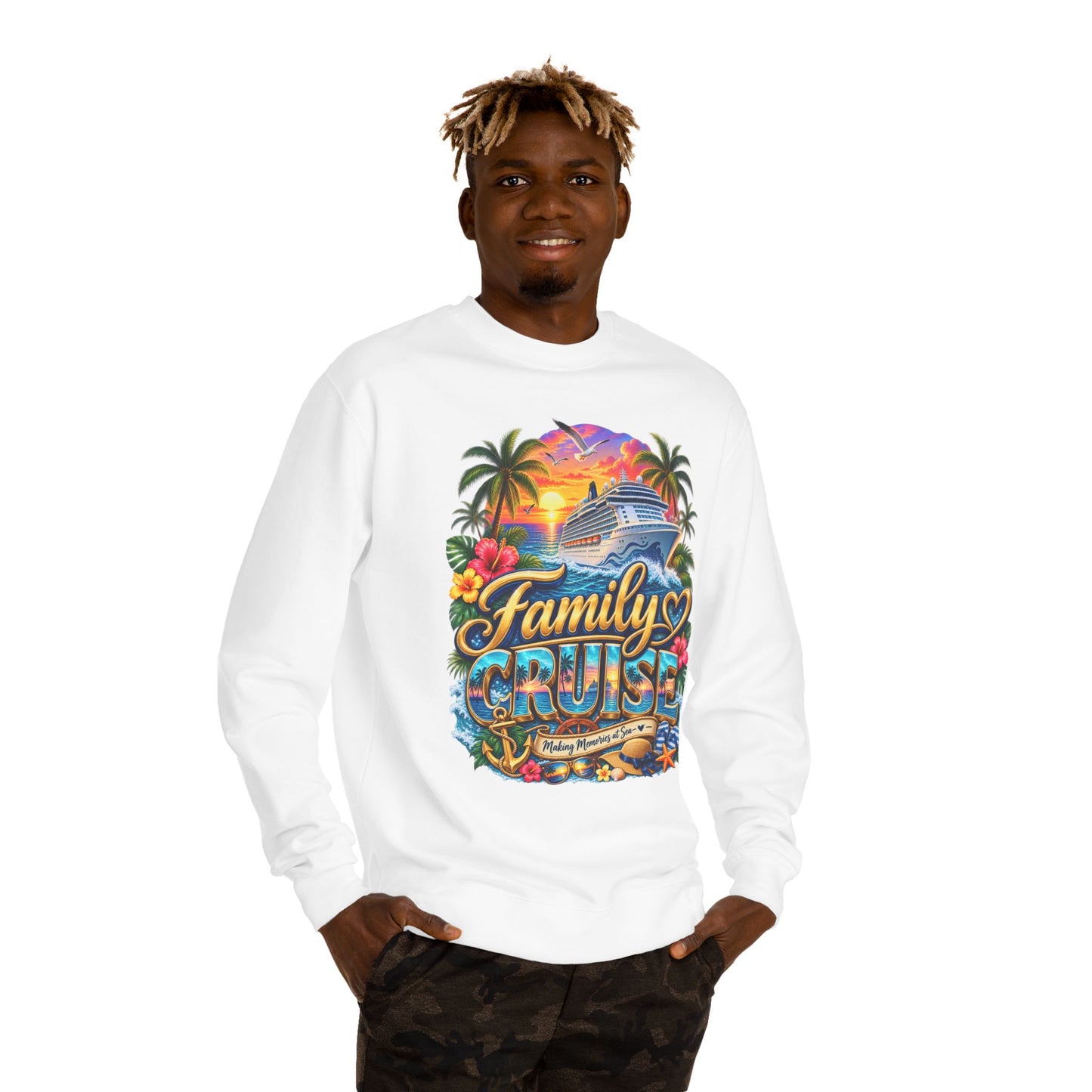 Family Cruise Sweatshirt – Tropical Cruise Vacation Crew Neck