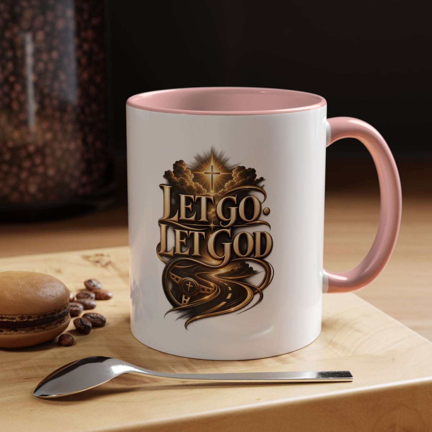 Let Go Let God Coffee Mug — Inspirational Christian Accent Mug (11/15oz)