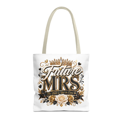 Future Mrs. Tote Bag — Bridal Bachelorette Gift Bag with Gold Crown Design