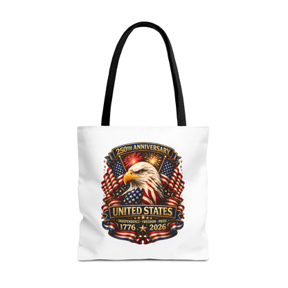 250th Anniversary United States Eagle Tote Bag — 1776–2026 Patriotic Cotton Tote