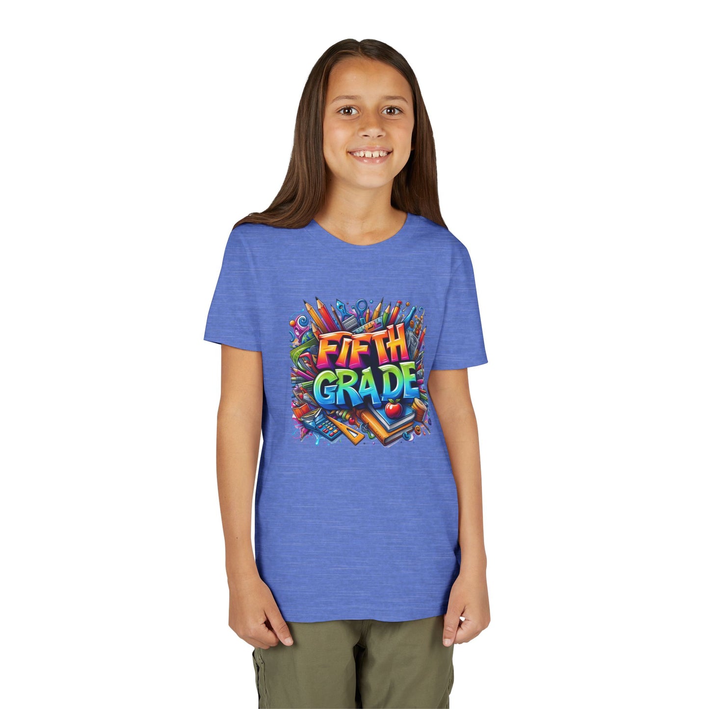 Fifth Grade Kid's Tee - Colorful School Supplies Back to School T-Shirt
