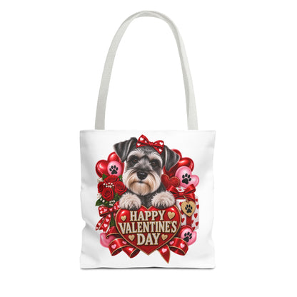 Valentine's Day Dog Tote Bag — Happy Valentine's Day Schnauzer Heart Design