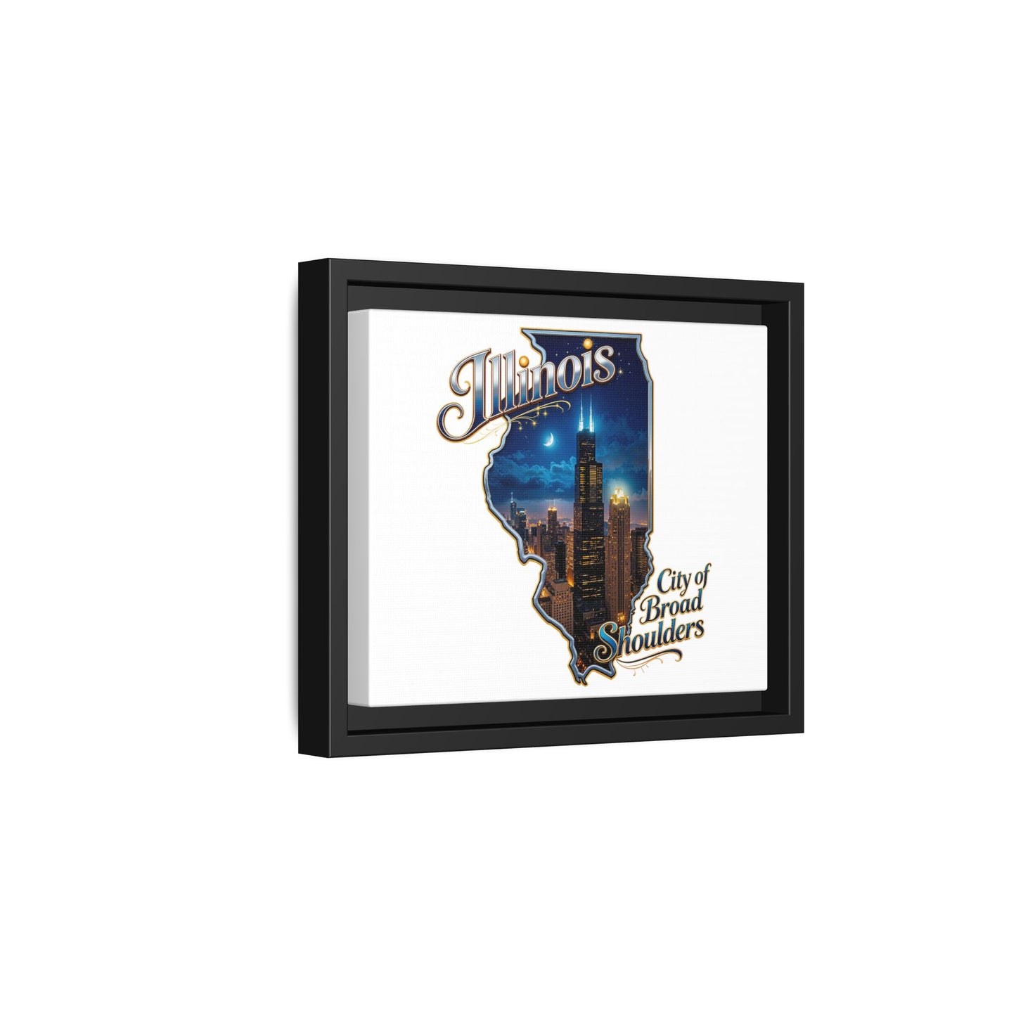 Illinois City of Broad Shoulders Matte Canvas Framed Wall Art