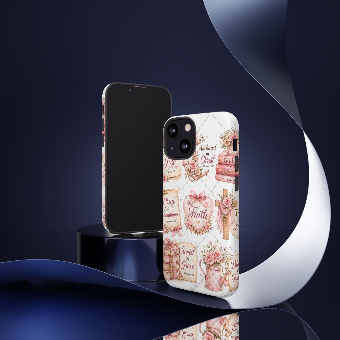 Faith Floral Phone Case – Christian Inspirational Scripture iPhone Cover (Choose Joy, Pray, Faith)