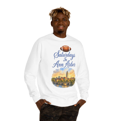Saturdays in Ann Arbor Sweatshirt — Football Skyline Crewneck