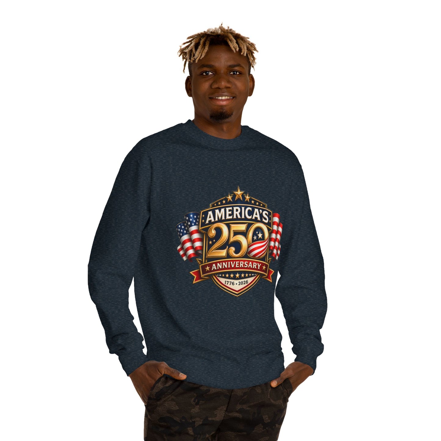 America's 25th Anniversary Sweatshirt — Patriotic USA Flag Crewneck (1776–2026)
