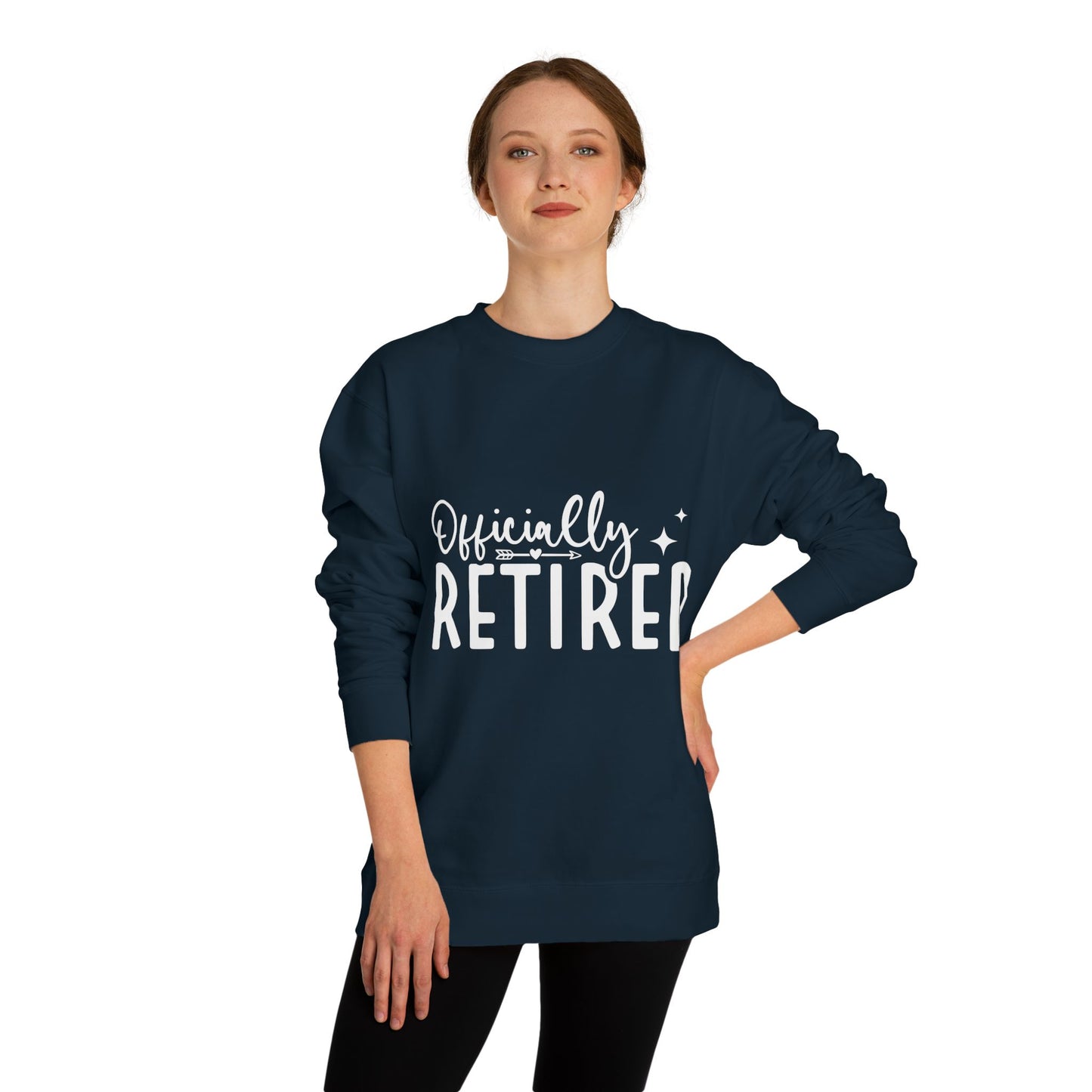 Retired Crewneck Sweatshirt — "Officially Retired" Retirement Gift Pullover