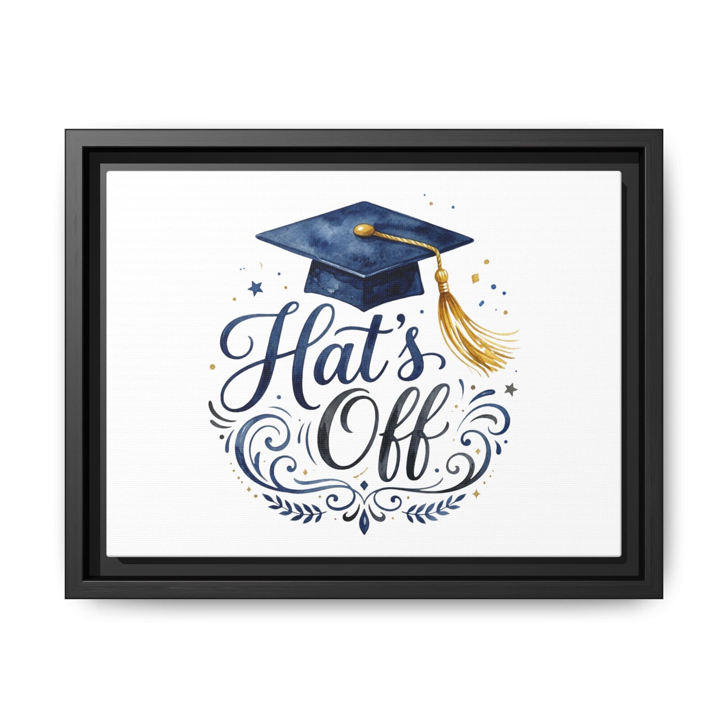 Graduation Canvas Print - "Hat's Off" Framed Matte Art