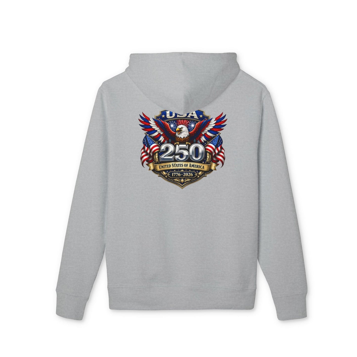 Patriotic USA 250th Anniversary Hoodie — Eagle Flag Emblem