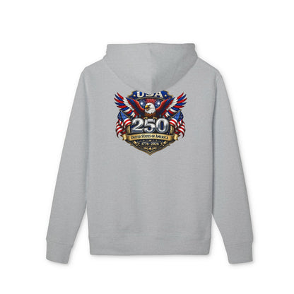 Patriotic USA 250th Anniversary Hoodie — Eagle Flag Emblem