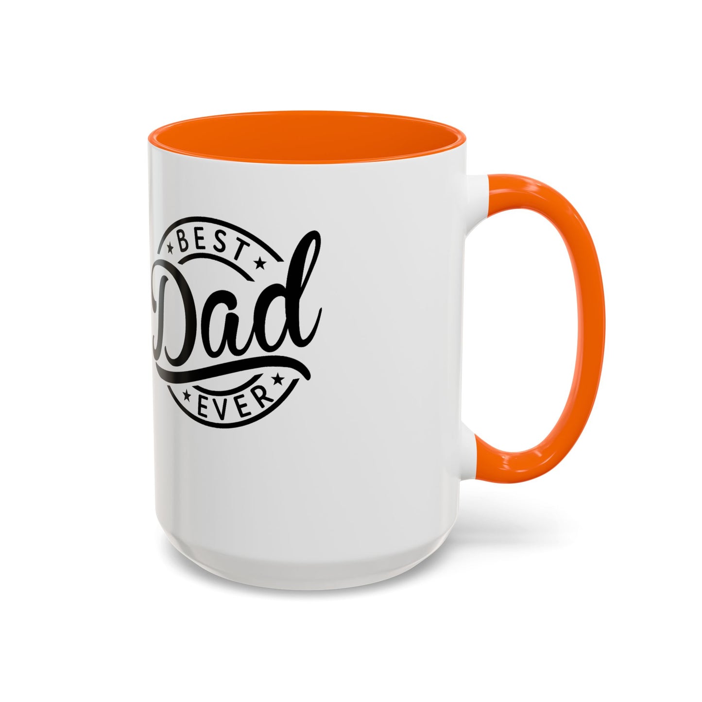 Best Dad Ever Accent Coffee Mug — Black Handle & Inner Rim, Father's Day Gift (11oz & 15oz)