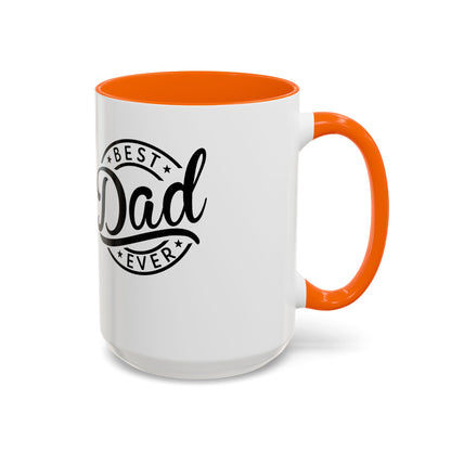 Best Dad Ever Accent Coffee Mug — Black Handle & Inner Rim, Father's Day Gift (11oz & 15oz)