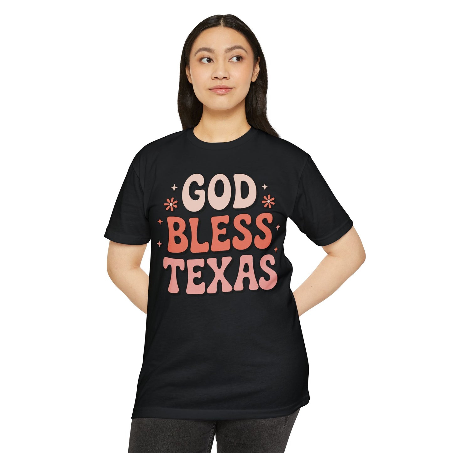 God Bless Texas T-Shirt — Retro Floral State Pride Tee