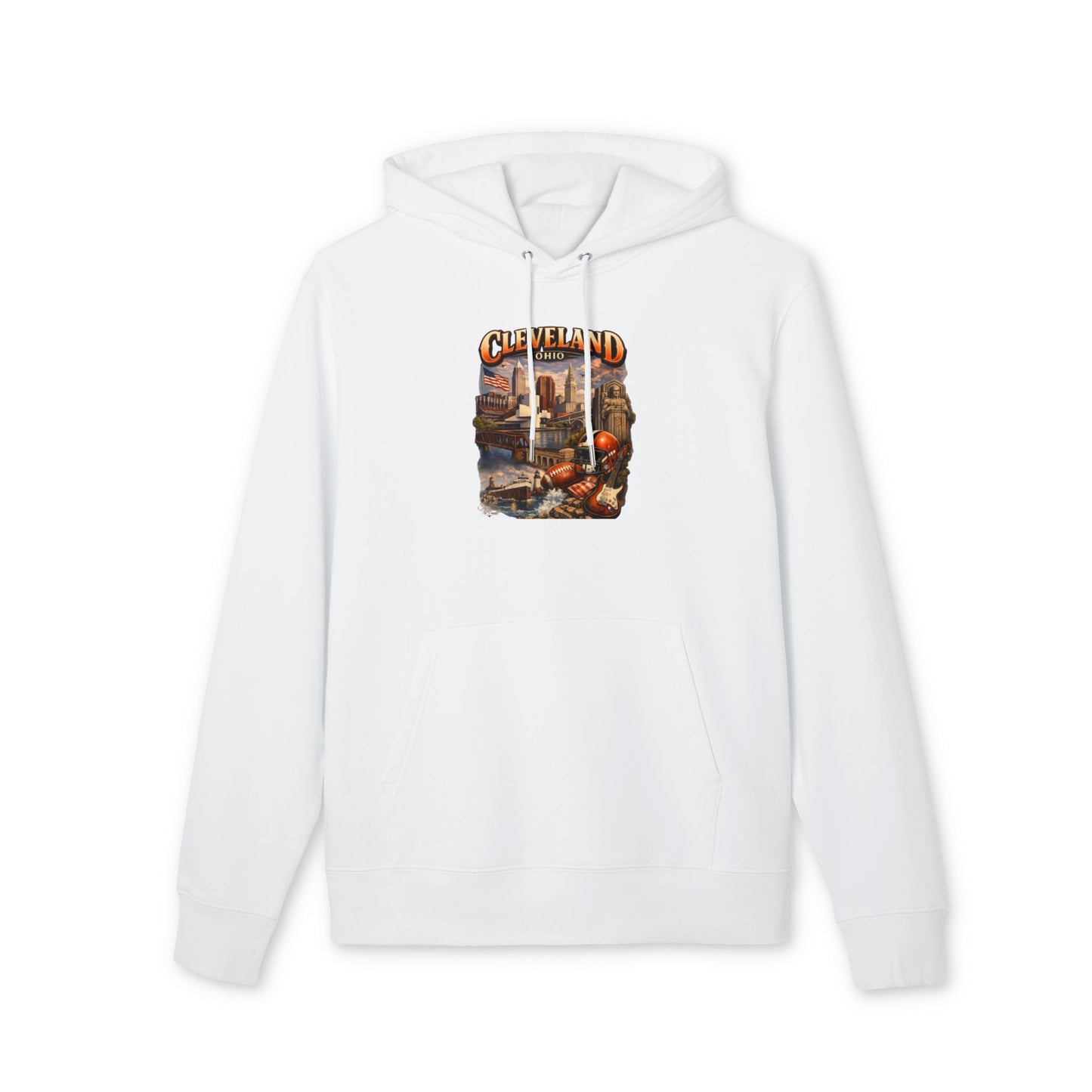 Cleveland Vintage Cityscape Hoodie — Retro Ohio Landmark Pullover