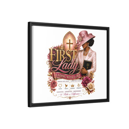 First Lady Faith Canvas Print — "First Lady: Leading With Love" Framed Matte Wall Art