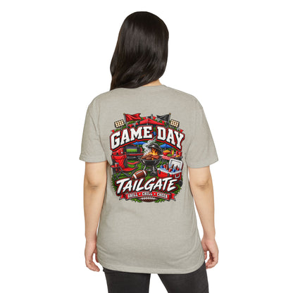 Game Day Tailgate T-Shirt — Grill, Chill & Cheer Football Tee