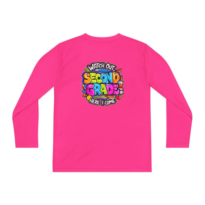 Second Grade Long Sleeve Tee — "Watch Out Second Grade Here I Come" Youth Shirt