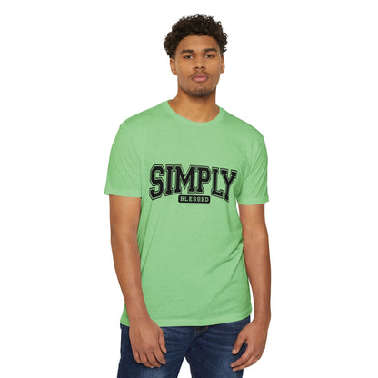 Simply Blessed T-Shirt — Vintage Collegiate Script Faith Tee