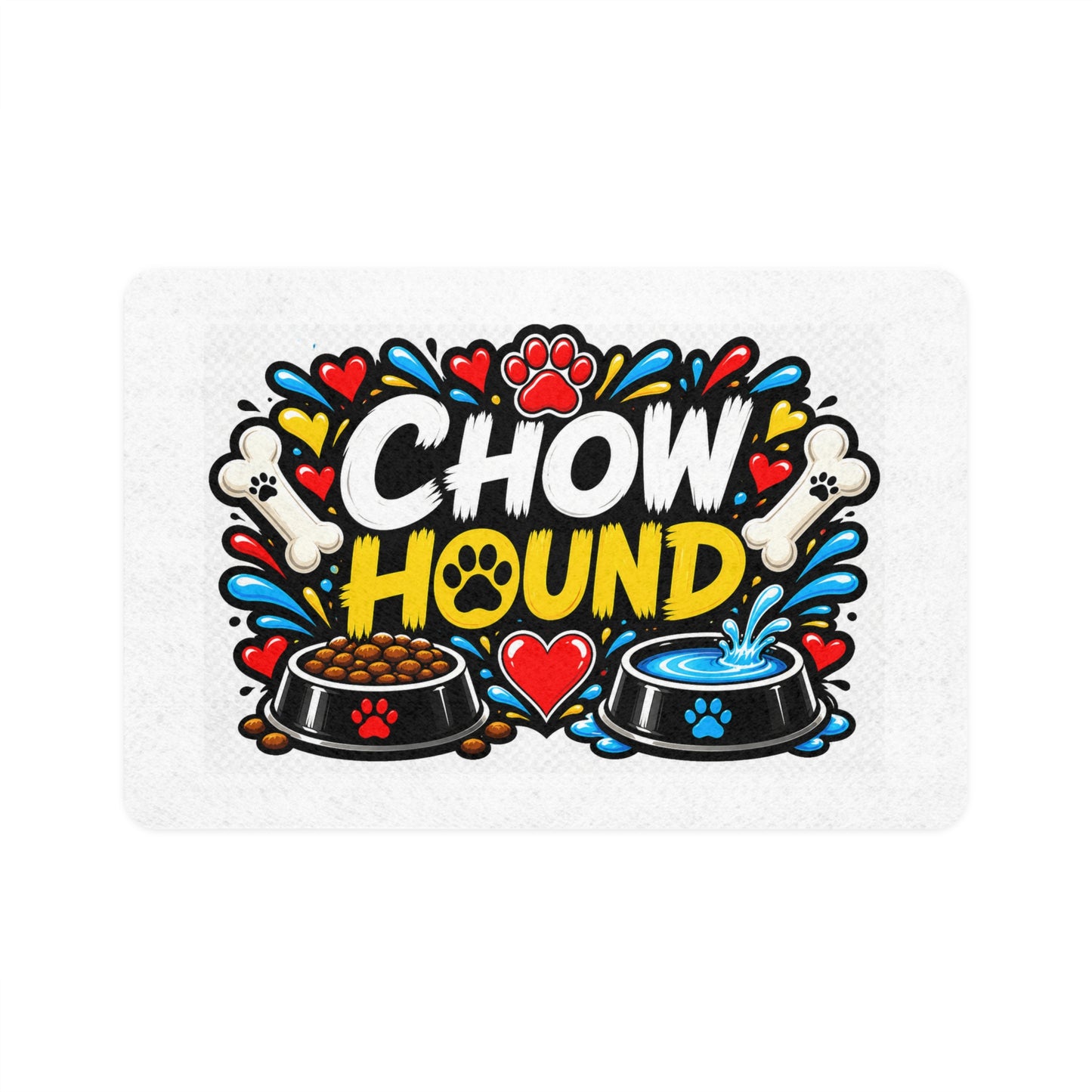 Pet Food Mat - "Chow Hound" Non-Slip Dog Feeding Mat (12x18)