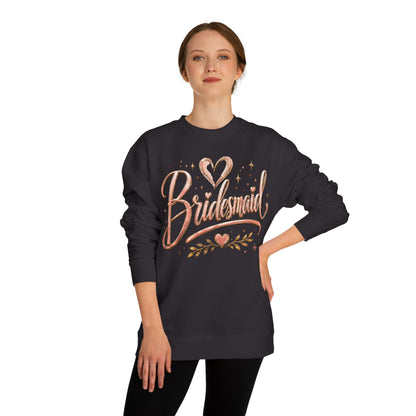 Bridesmaid Crewneck Sweatshirt — Rose Gold Script Bridesmaid Pullover