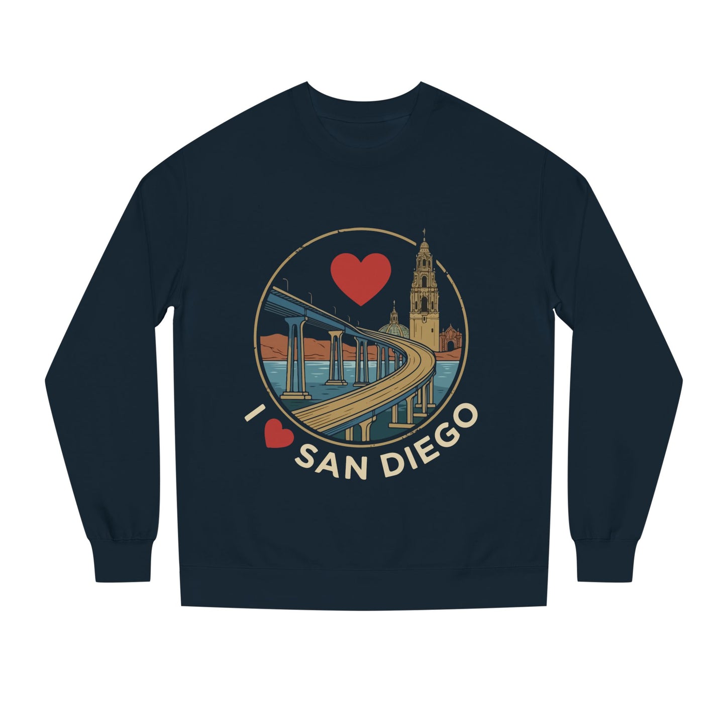 I Heart San Diego Sweatshirt — Balboa Park & Coronado Bridge Crewneck