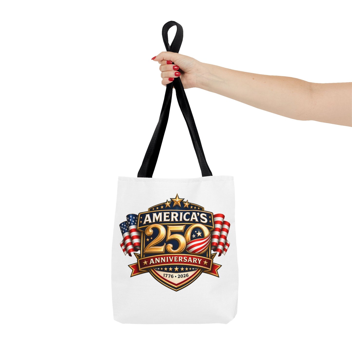 25th Anniversary America Tote Bag — Patriotic 1776–2026 Commemorative Flag Design