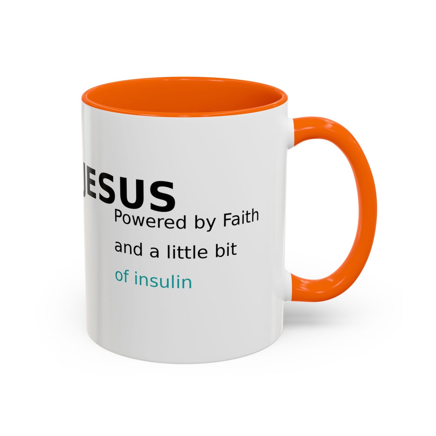 Christian Diabetes Coffee Mug – "Powered by Faith and a Little Bit of Insulin" Accent Mug (11/15oz)