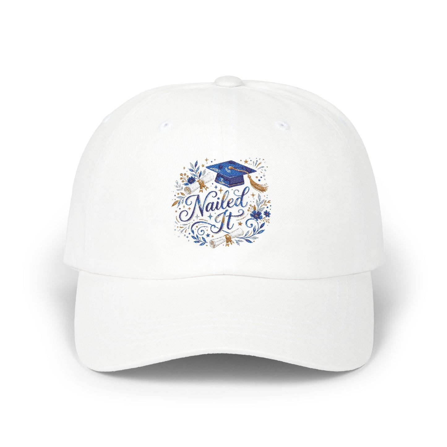 Dad Cap - "Nailed It" Graduation Cap Floral Design