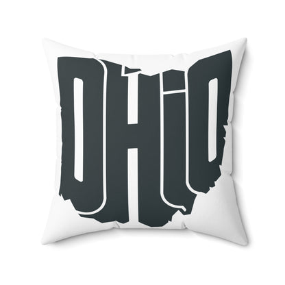 Ohio State Outline Pillow — Bold Graphic "OHIO" Decorative Throw Pillow