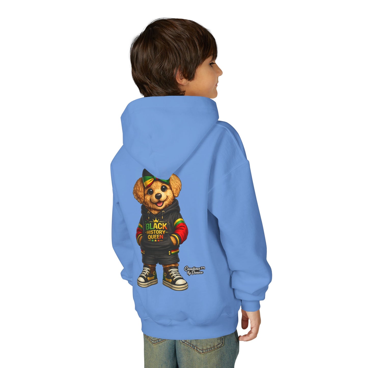 Youth Hoodie — Rasta Bear "Black History Greatness" Kids Pullover