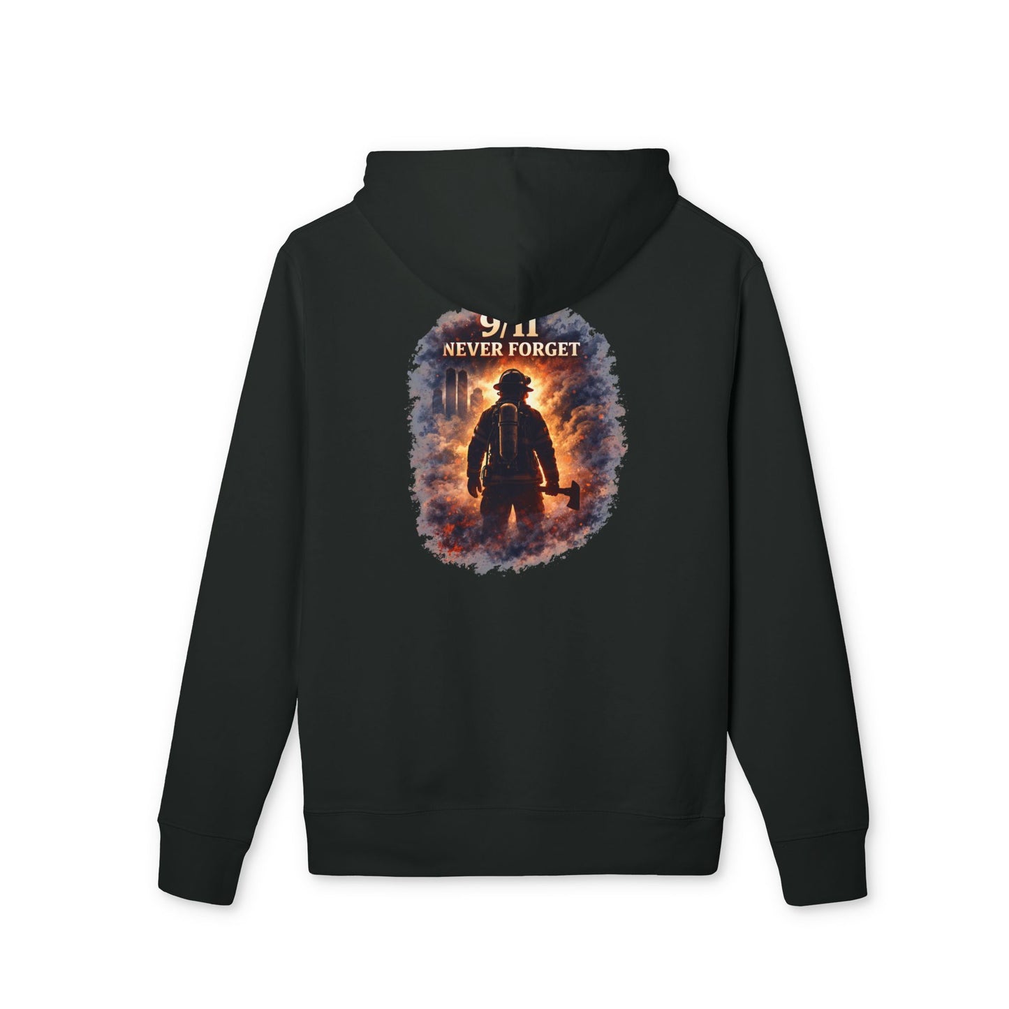 9/11 Never Forget Hoodie — Firefighter Tribute Pullover