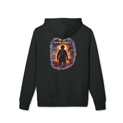9/11 Never Forget Hoodie — Firefighter Tribute Pullover