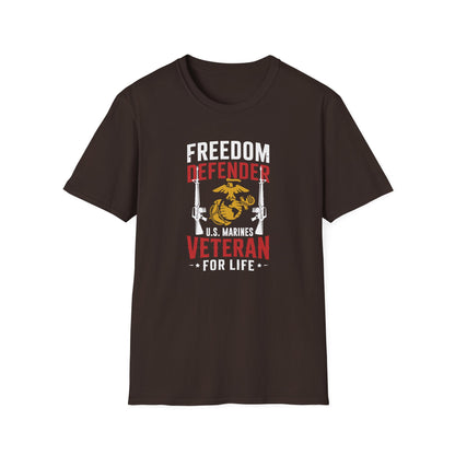 Freedom Defender U.S. Marines Veteran  For Life T-Shirt