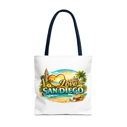 San Diego Tote Bag - "I Love San Diego" Beach City Souvenir