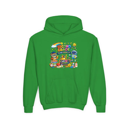 Second Grade Hoodie — 'Second Grade Is Cool' Kids Back-to-School Sweatshirt