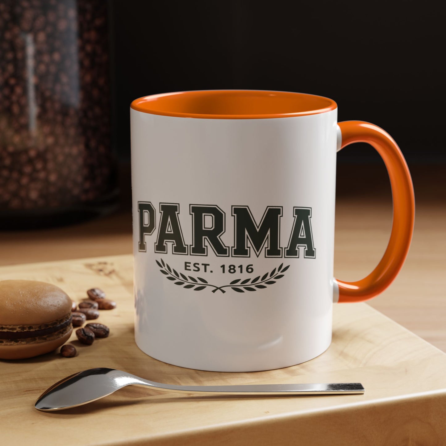 Parma Established 1816 Accent Coffee Mug — Vintage Collegiate Ceramic Coffee Cup