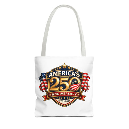 25th Anniversary America Tote Bag — Patriotic 1776–2026 Commemorative Flag Design
