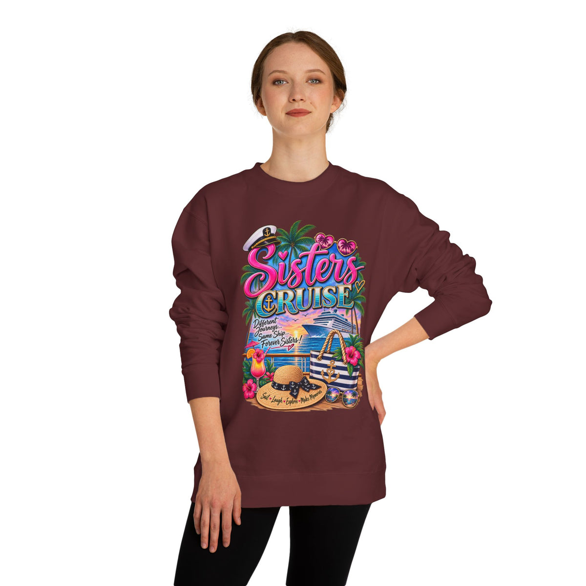 Sisters Cruise Sweatshirt – Tropical Girls’ Getaway Crewneck