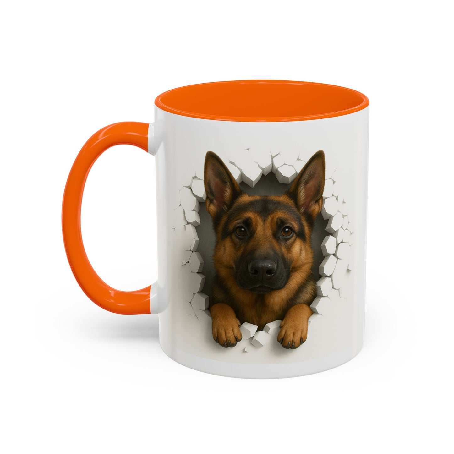 German Shepherd Coffee Mug — "Peek-a-Buddy" Accent Dog Mug (11/15oz)