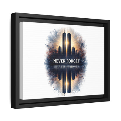 Never Forget Twin Towers Framed Canvas Print