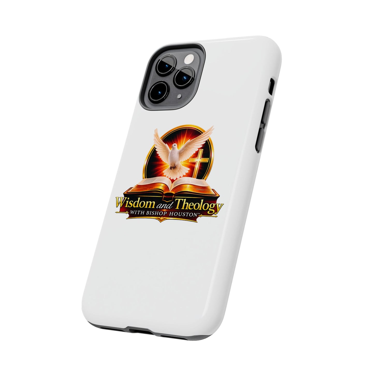 Wisdom and Theology Tough Phone Case — Christian Dove & Cross Design