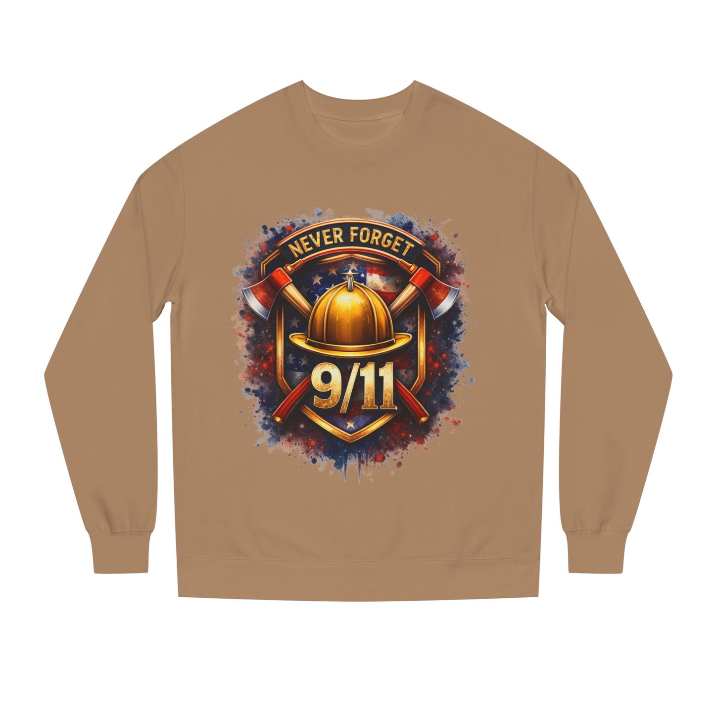 9/11 Never Forget Firefighter Helmet Crewneck Sweatshirt