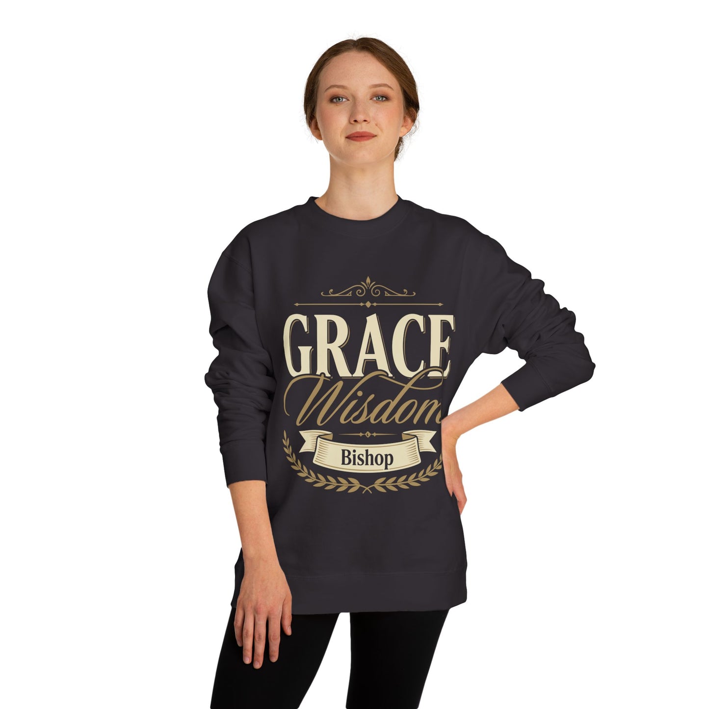 Grace & Wisdom Bishop Sweatshirt — Inspirational Religious Crewneck
