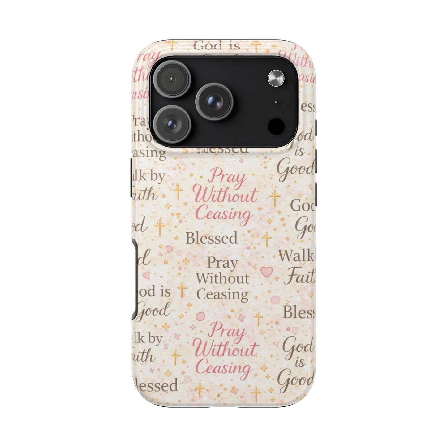 Pray Without Ceasing Phone Case | Christian floral iPhone Case