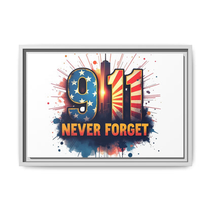 Framed Canvas Wall Art — “9·11 Never Forget” Memorial Print