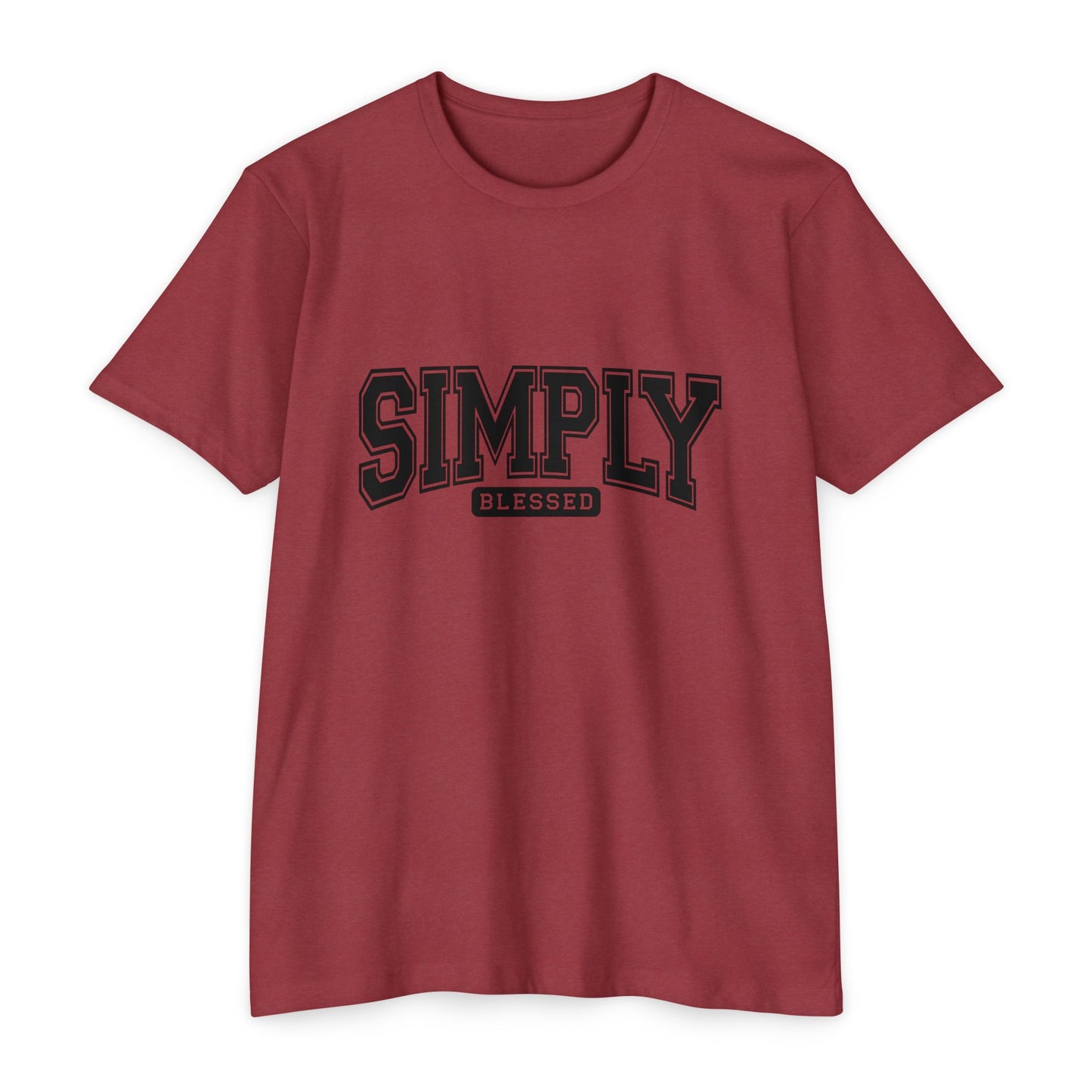 Simply Blessed T-Shirt — Vintage Collegiate Script Faith Tee