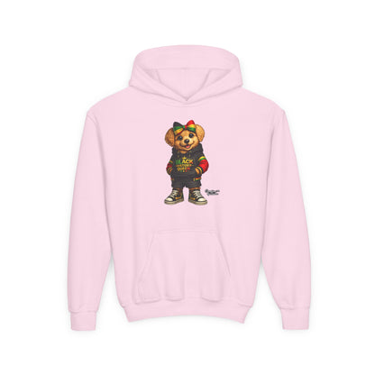 Youth Hoodie — Rasta Bear "Black History Greatness" Kids Pullover