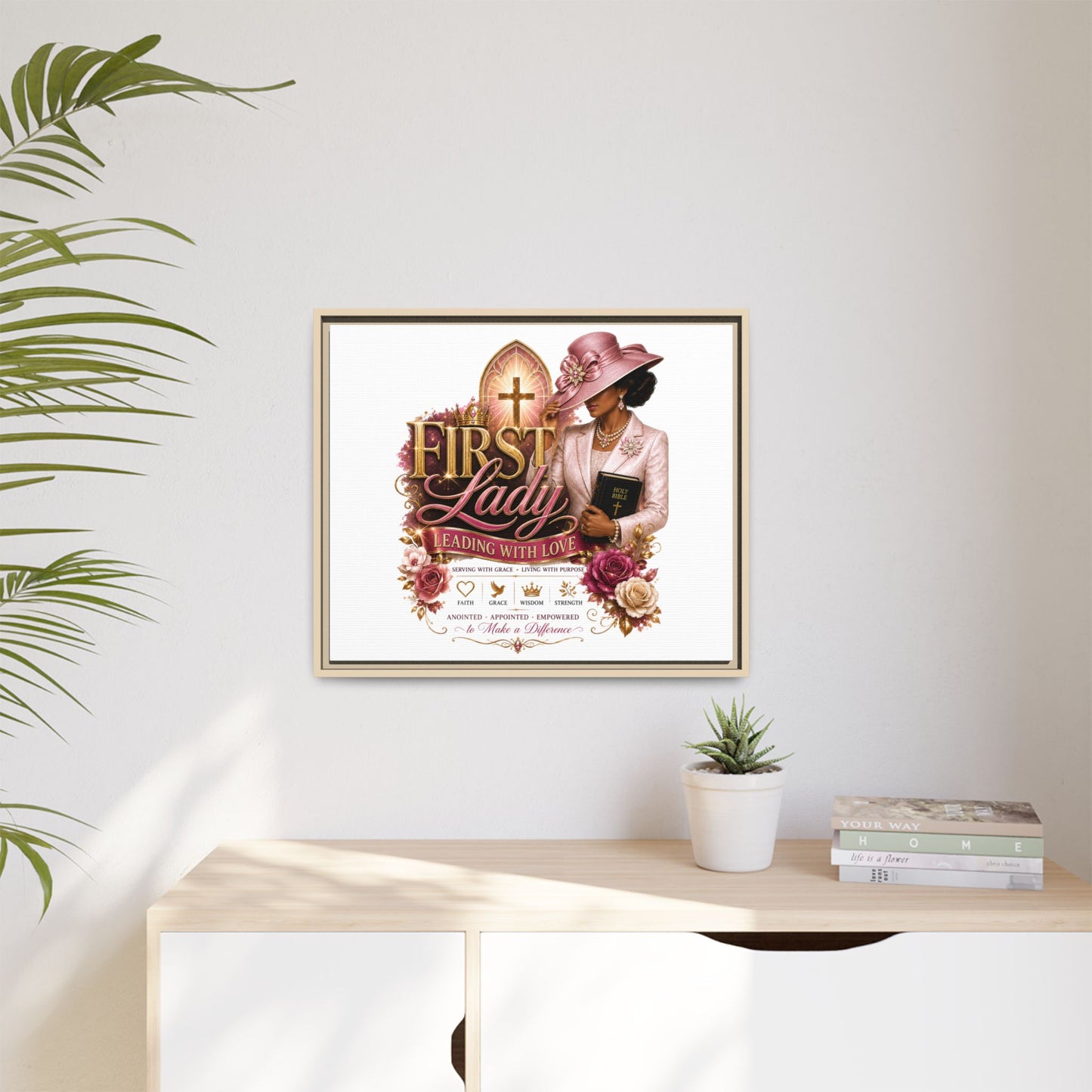 First Lady Faith Canvas Print — "First Lady: Leading With Love" Framed Matte Wall Art